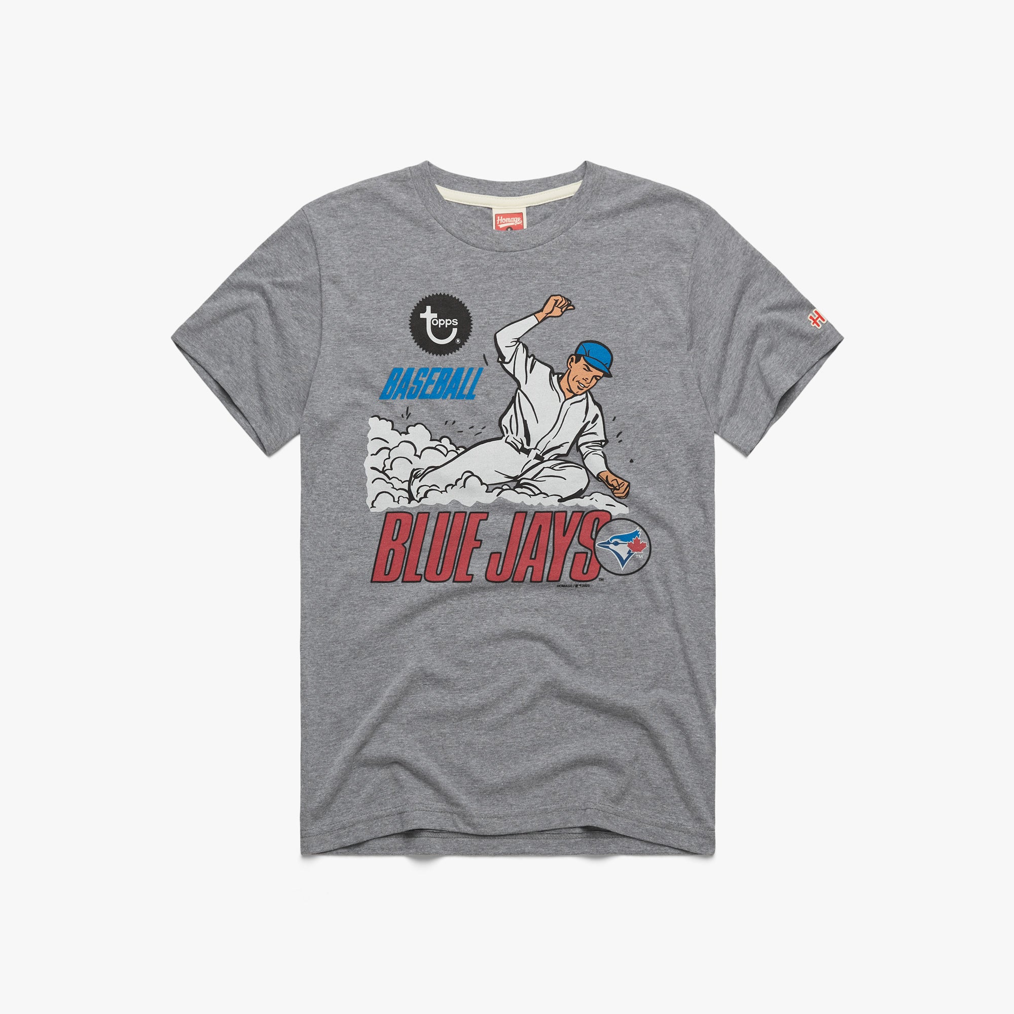 MLB x Topps Philadelphia Phillies T-Shirt from Homage. | Red | Vintage Apparel from Homage.