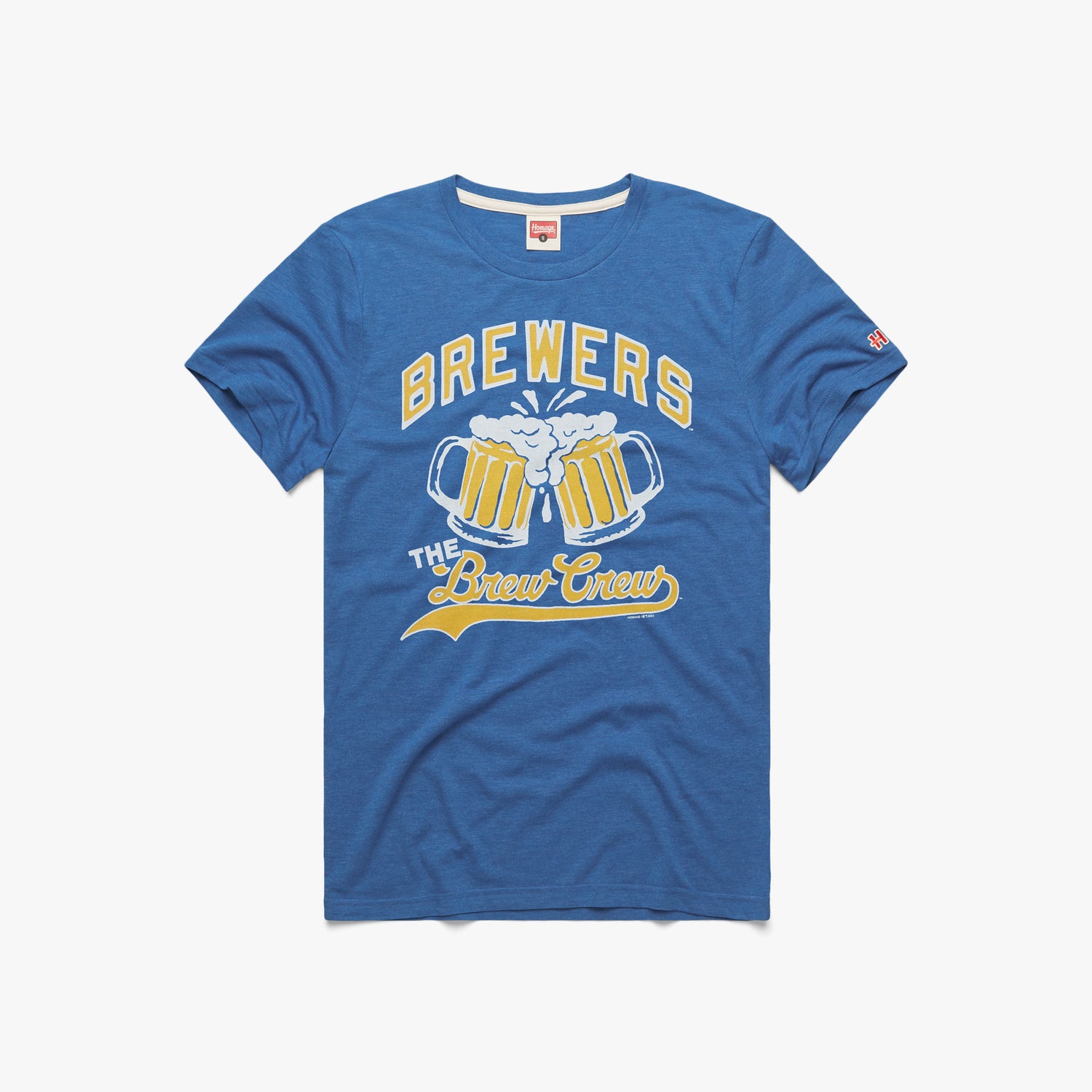 Men's Homage Royal Milwaukee Brewers Doodle Collection The Brew Crew Tri-Blend T-Shirt Size: Small