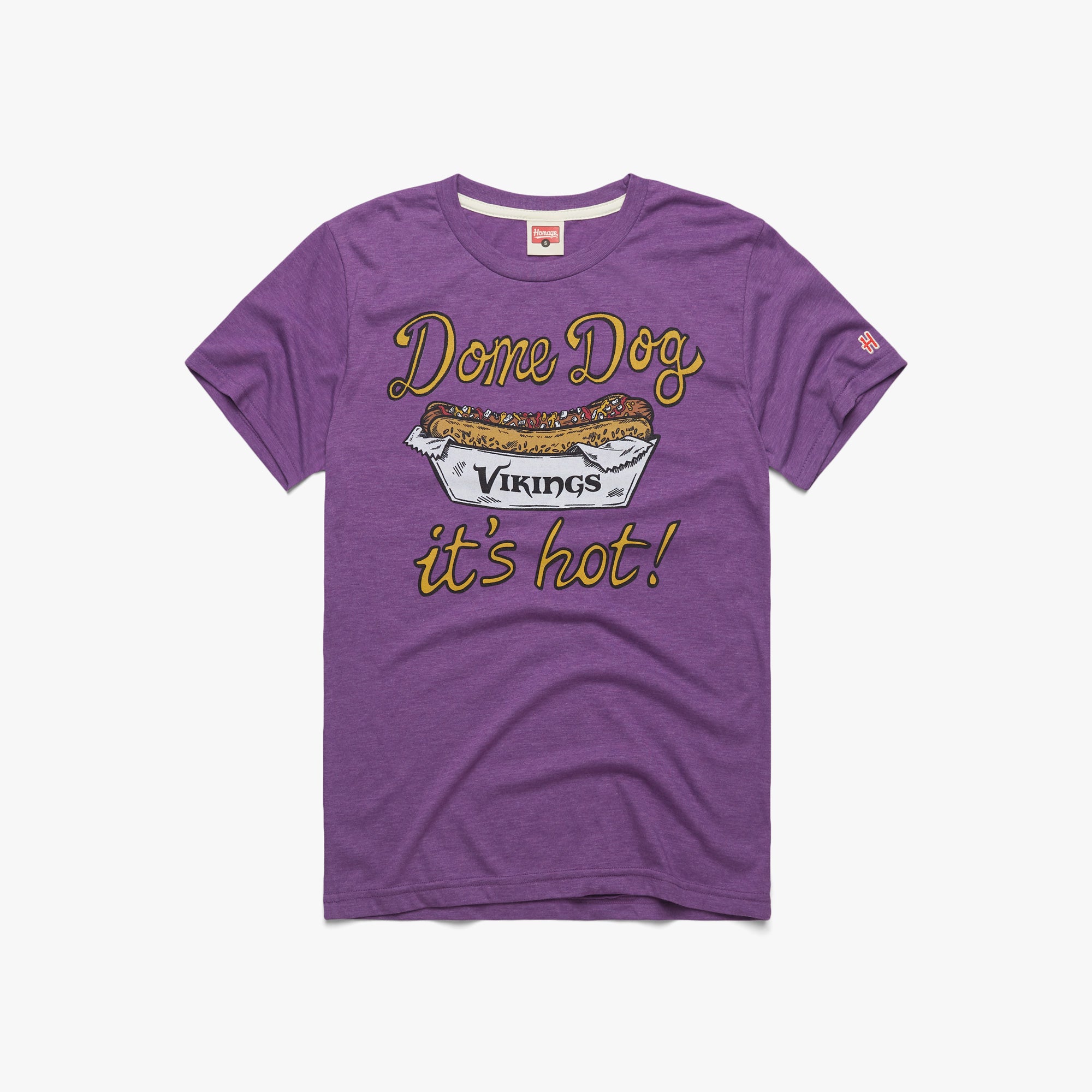 Minnesota Vikings Dome Dog T-Shirt from Homage. | Officially Licensed Vintage NFL Apparel from Homage Pro Shop.