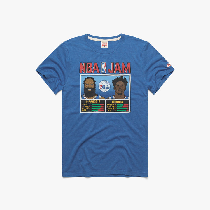 Men's Homage James Harden/Joel Embiid Heathered Royal Philadelphia 76ers NBA Jam Tri-Blend T-Shirt Size: Medium