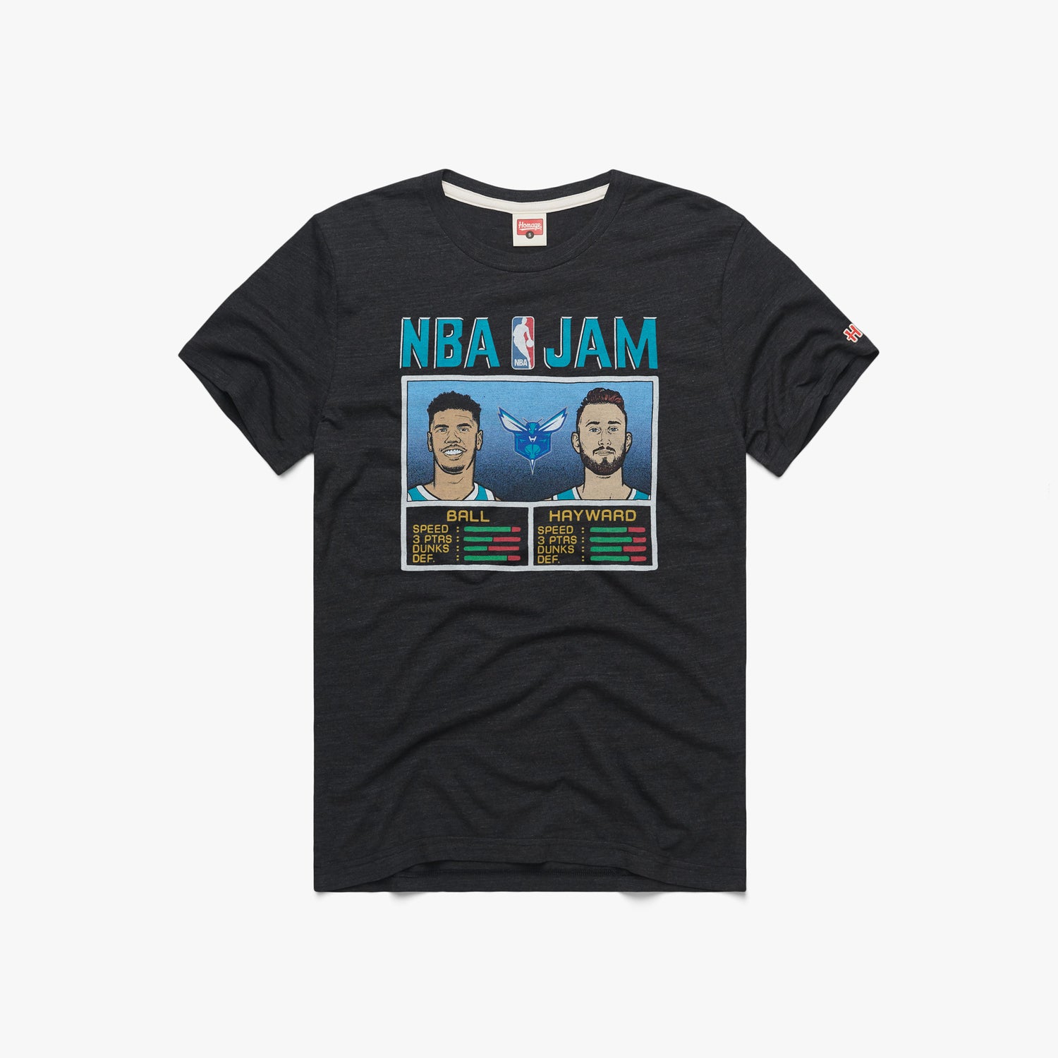 Charlotte Hornets Logo T-Shirt from Homage. | Teal | Vintage Apparel from Homage.