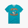 Miami Dolphins Hard Rock Stadium T-Shirt from Homage. | Officially Licensed Vintage NFL Apparel from Homage Pro Shop.