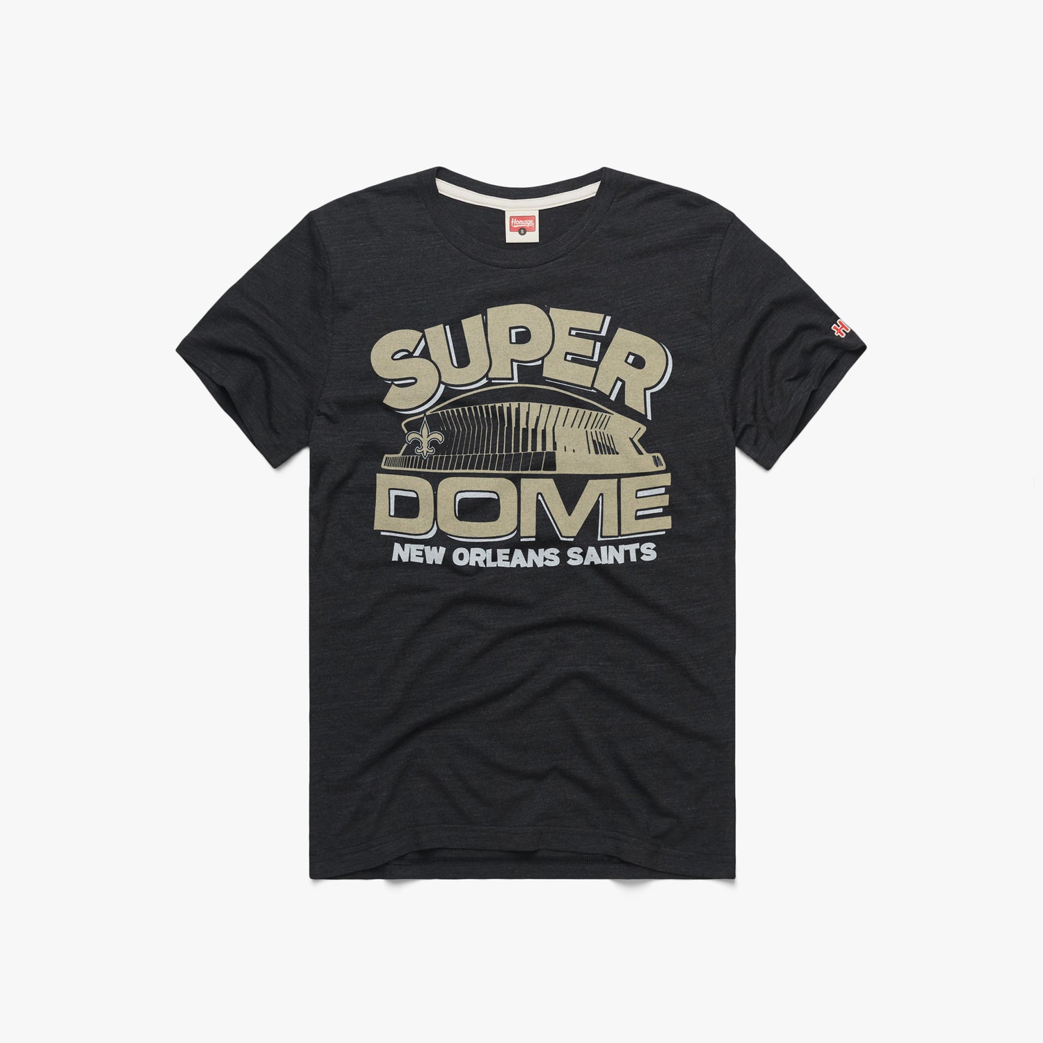 New Orleans Saints Superdome T-Shirt from Homage. | Officially Licensed Vintage NFL Apparel from Homage Pro Shop.