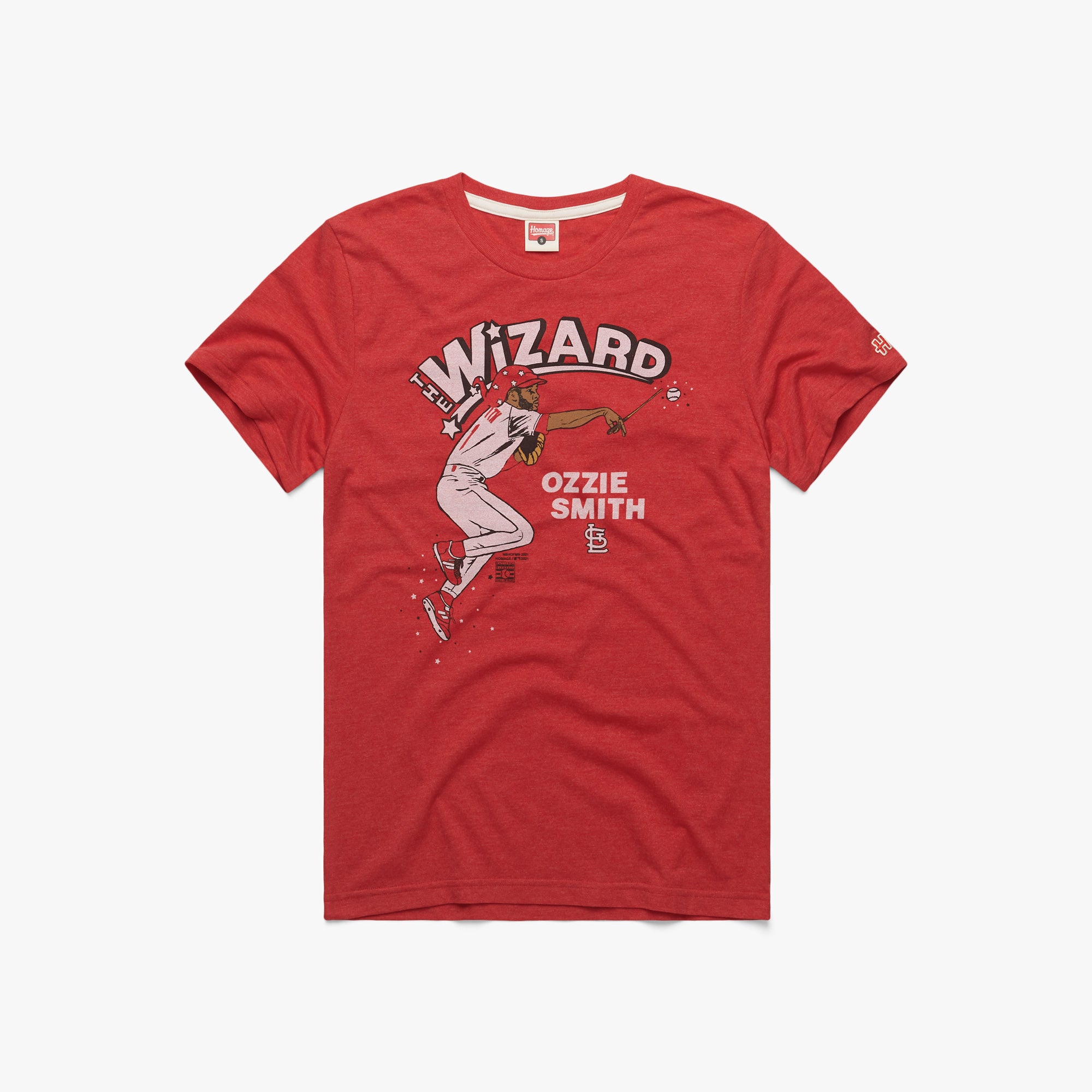 HOMAGE Ozzie Smith The Wizard St. Louis Cardinals Baseball T-Shirt