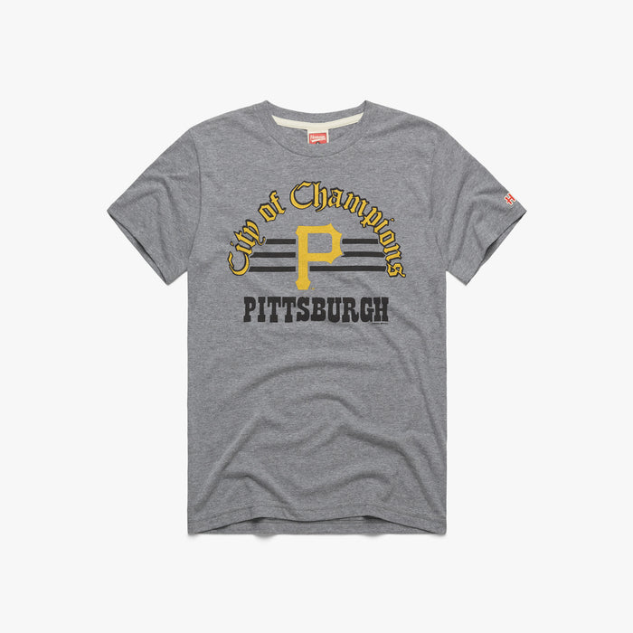 Pittsburgh Pierogi Power T-Shirt from Homage. | Charcoal | Vintage Apparel from Homage.