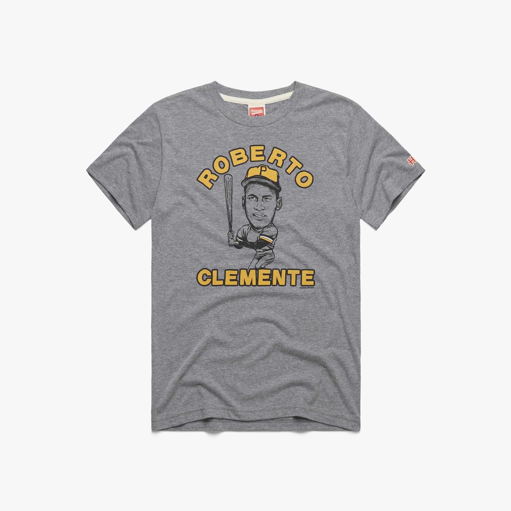 Pittsburgh Pirates Roberto Clemente T-Shirt from Homage. | Grey | Vintage Apparel from Homage.