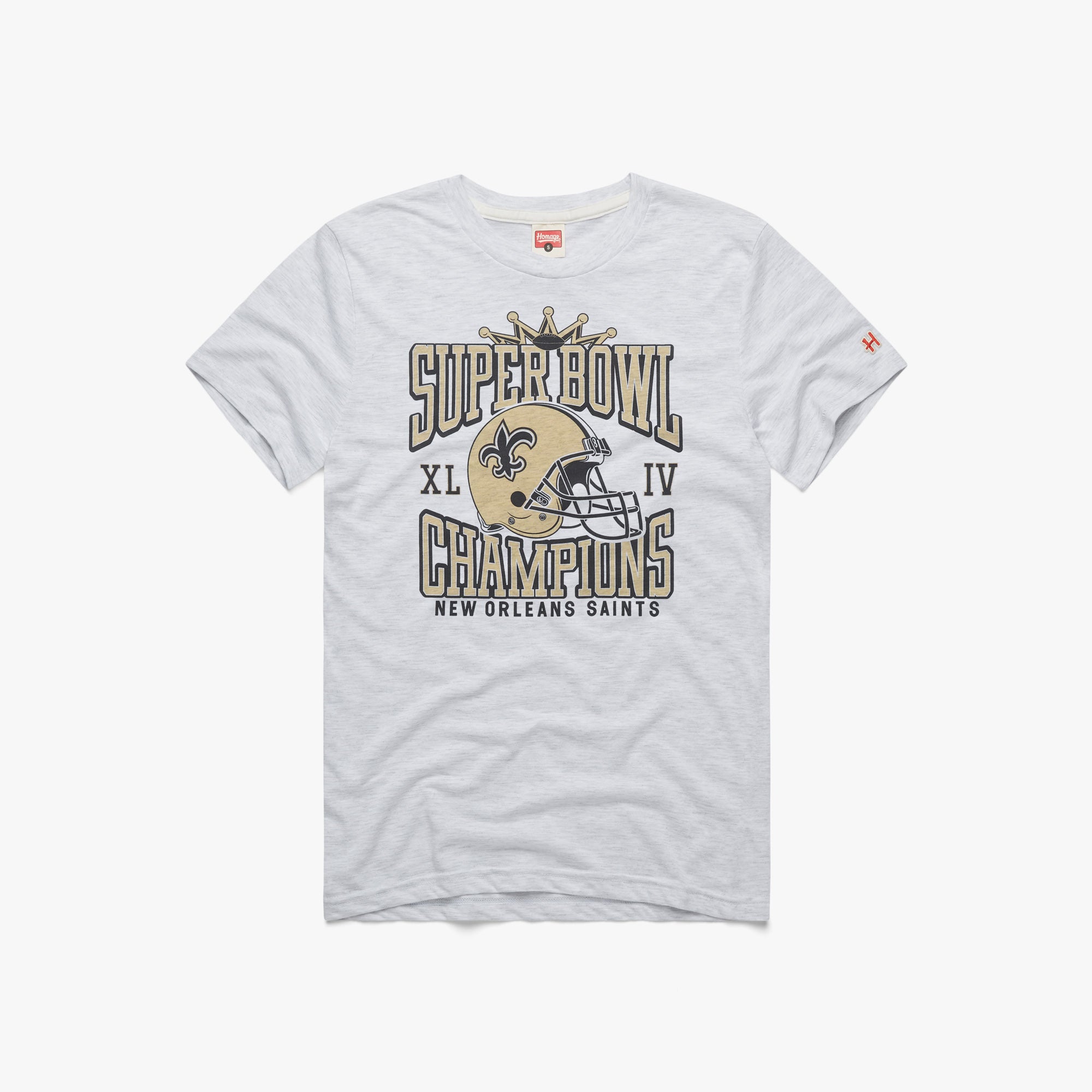 New Orleans Saints Super Bowl XLIV Champs T-Shirt from Homage. | Officially Licensed Vintage NFL Apparel from Homage Pro Shop.