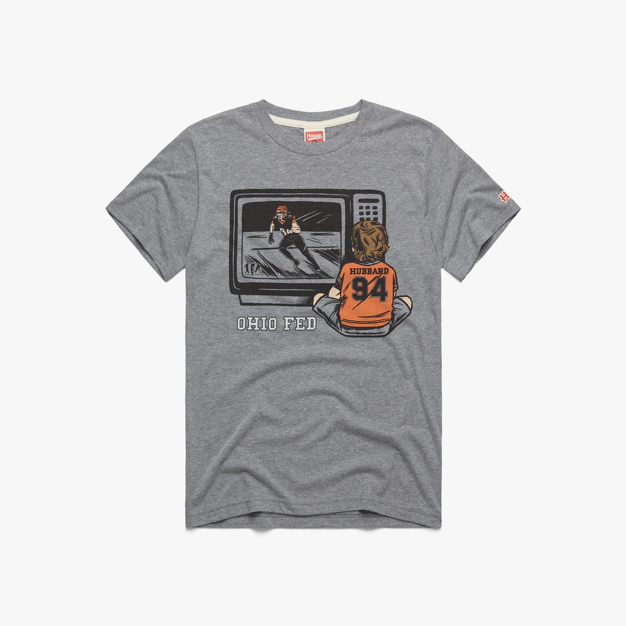 Sam Hubbard Ohio Fed T-Shirt from Homage. | Officially Licensed Vintage NFL Apparel from Homage Pro Shop.