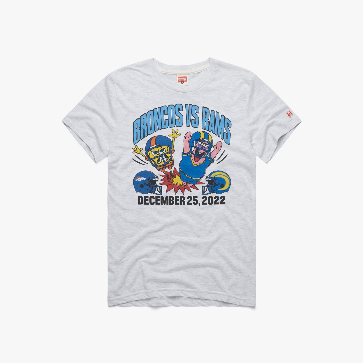 SpongeBob and Patrick x Broncos Vs Rams 2022 Short Sleeve T-Shirt