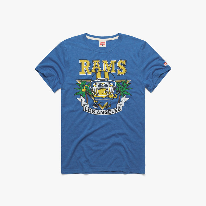 Los Angeles Rams Helmet Retro T-Shirt from Homage. | Officially Licensed Vintage NFL Apparel from Homage Pro Shop.