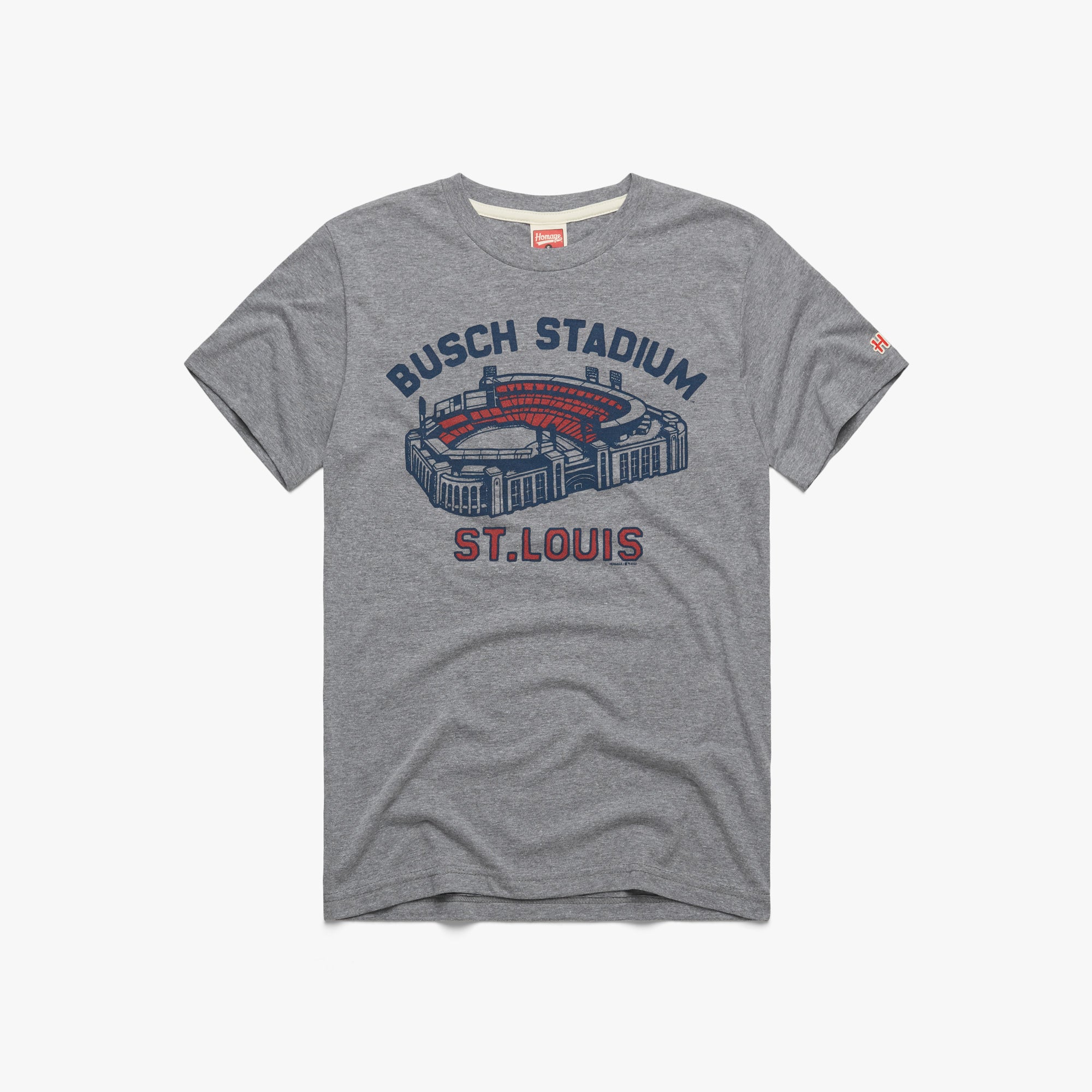 St. Louis Cardinals Jersey Logo T-Shirt from Homage. | Red | Vintage Apparel from Homage.