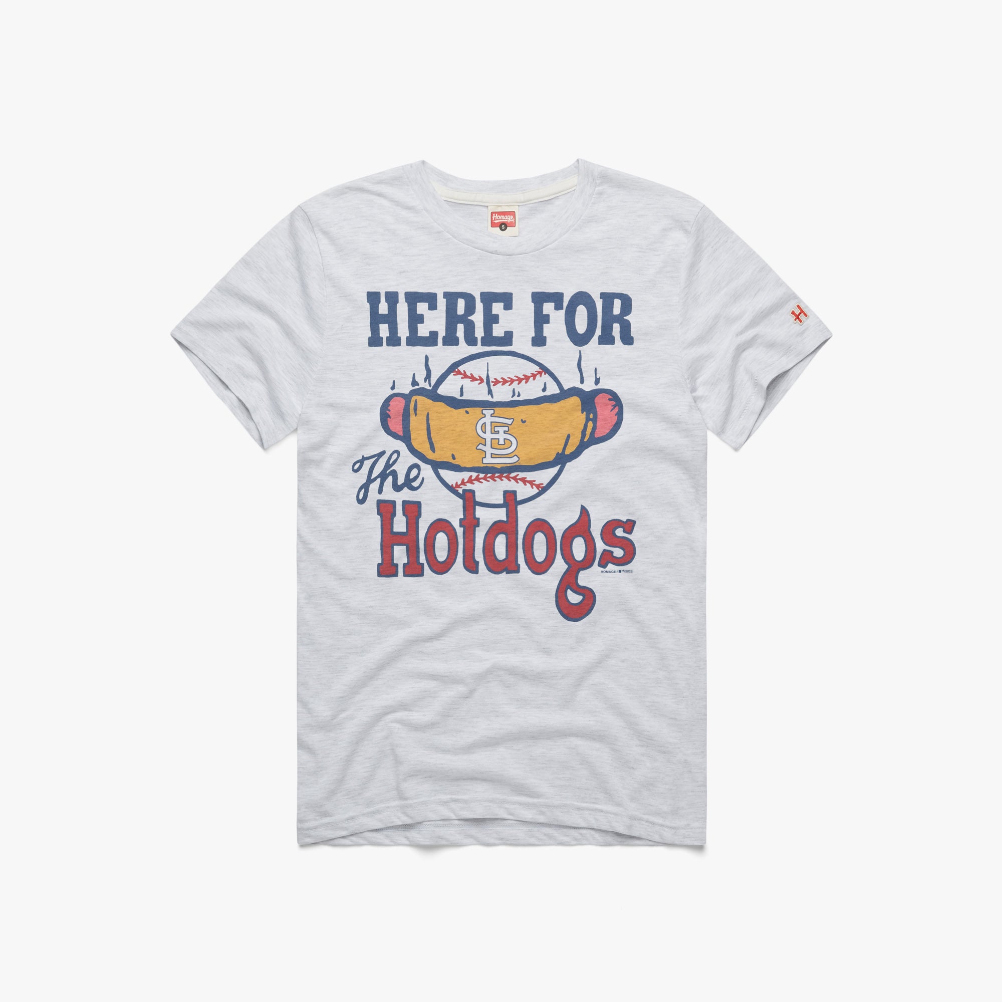 St. Louis Cardinals Jersey Logo T-Shirt from Homage. | Red | Vintage Apparel from Homage.