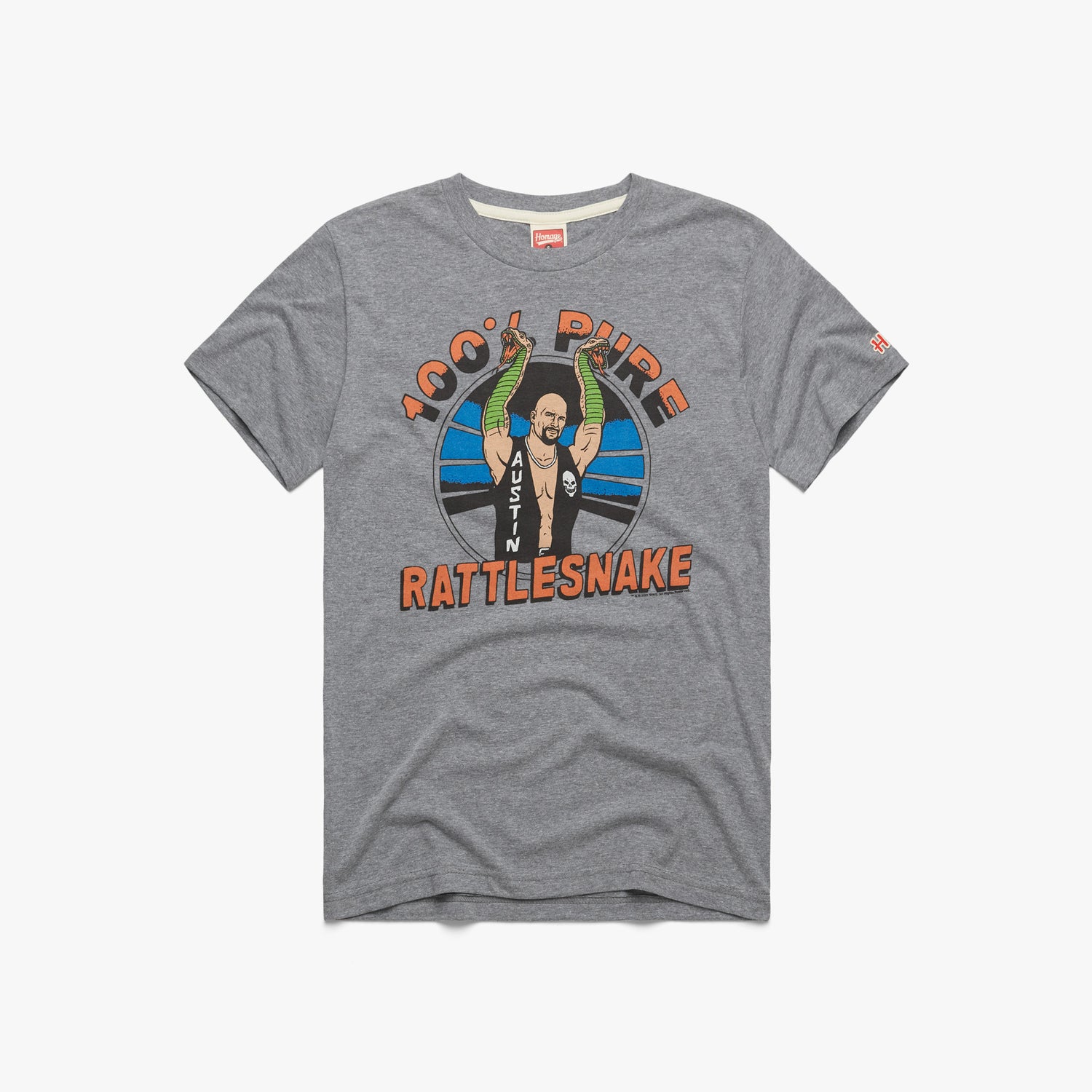 Stone Cold Steve Austin What? T-Shirt from Homage | Grey | Vintage WWE Apparel from Homage.