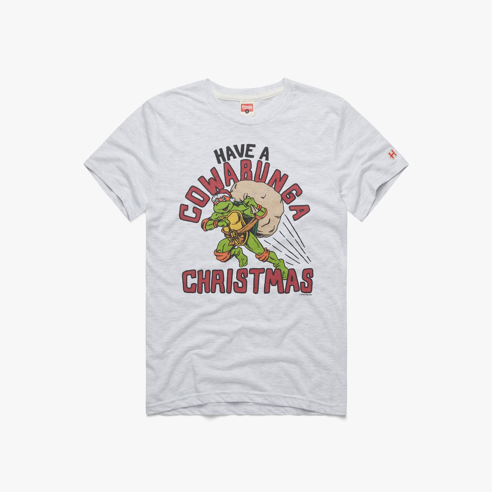 Teenage Mutant Ninja Turtles Cowabunga T-Shirt from Homage | Grey | Retro Nickelodeon T-Shirt from Homage.