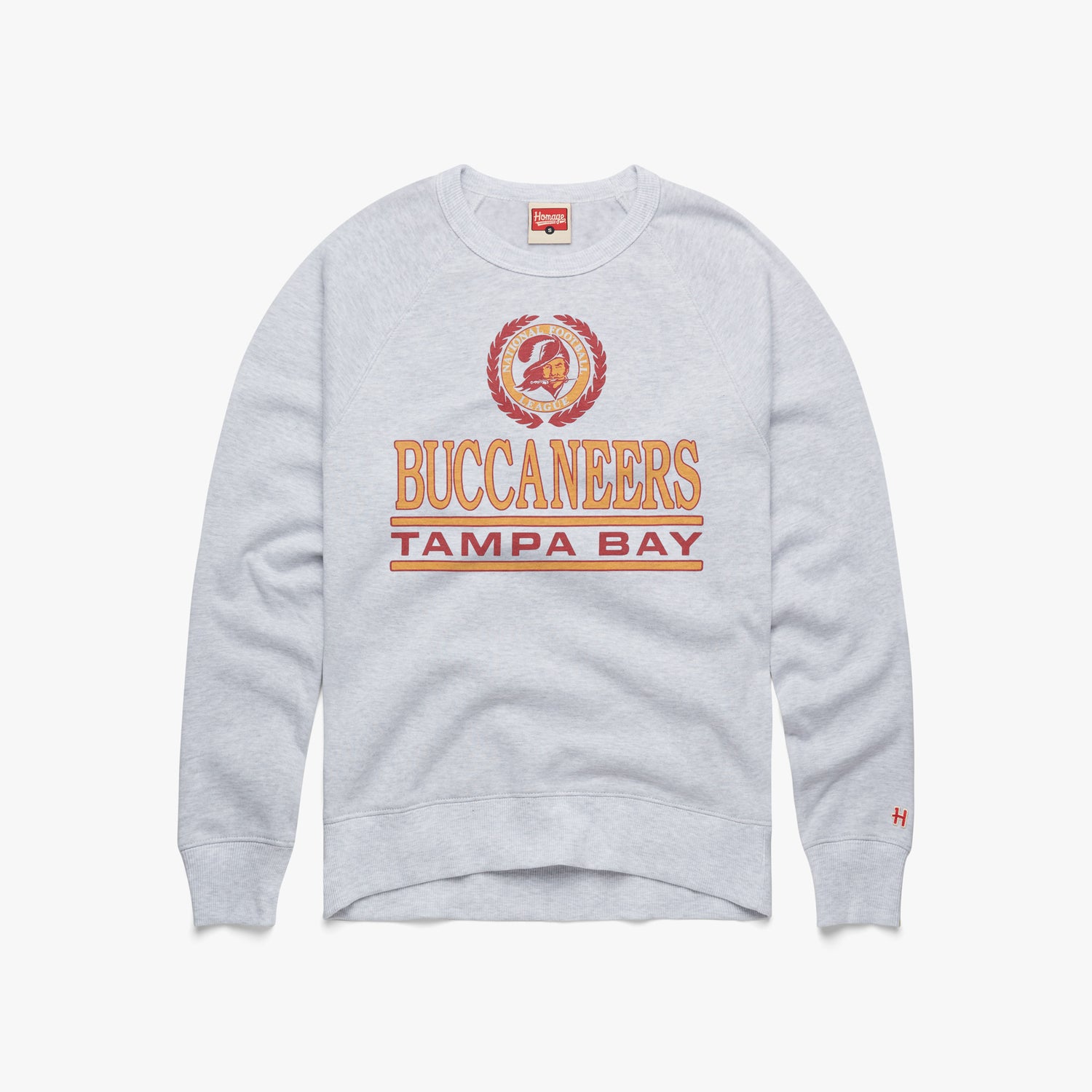 Tampa Bay Buccaneers Crest Crewneck from Homage. | Officially Licensed Vintage NFL Apparel from Homage Pro Shop.