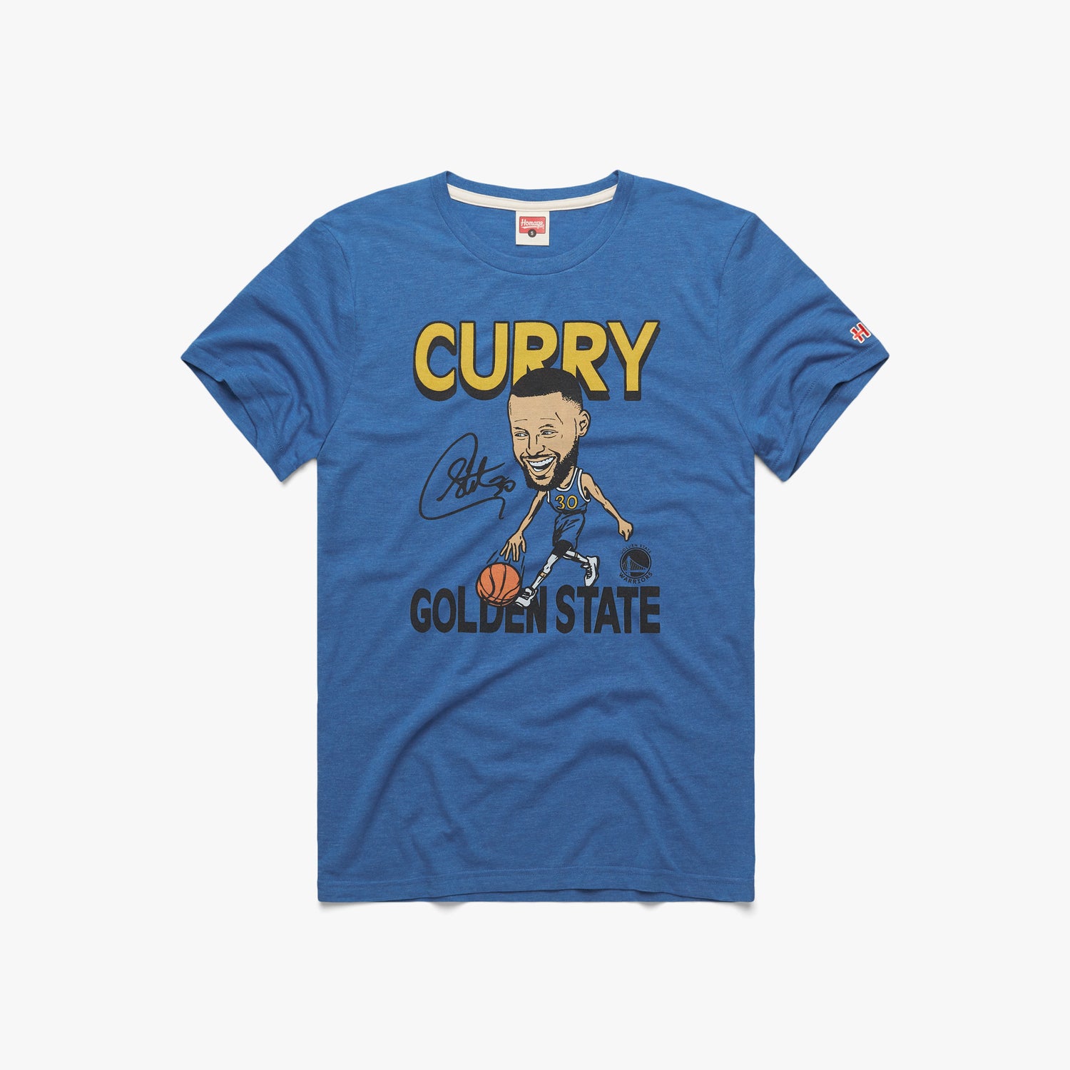 Men's Stephen Curry Royal Golden State Warriors Caricature Tri-Blend T-Shirt