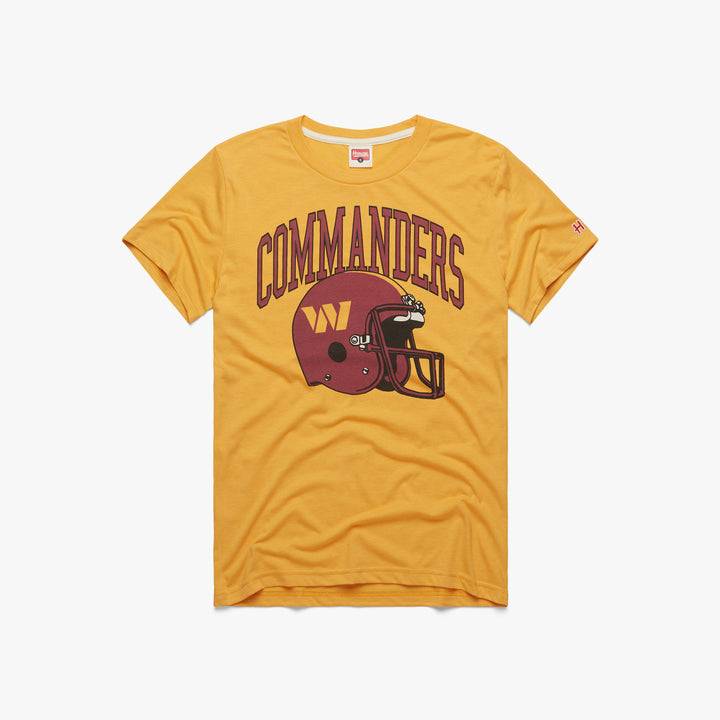 Washington Commanders Helmet T-Shirt from Homage. | Officially Licensed Vintage NFL Apparel from Homage Pro Shop.