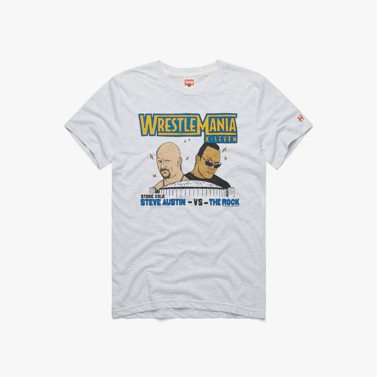 Stone Cold Steve Austin What? T-Shirt from Homage | Grey | Vintage WWE Apparel from Homage.