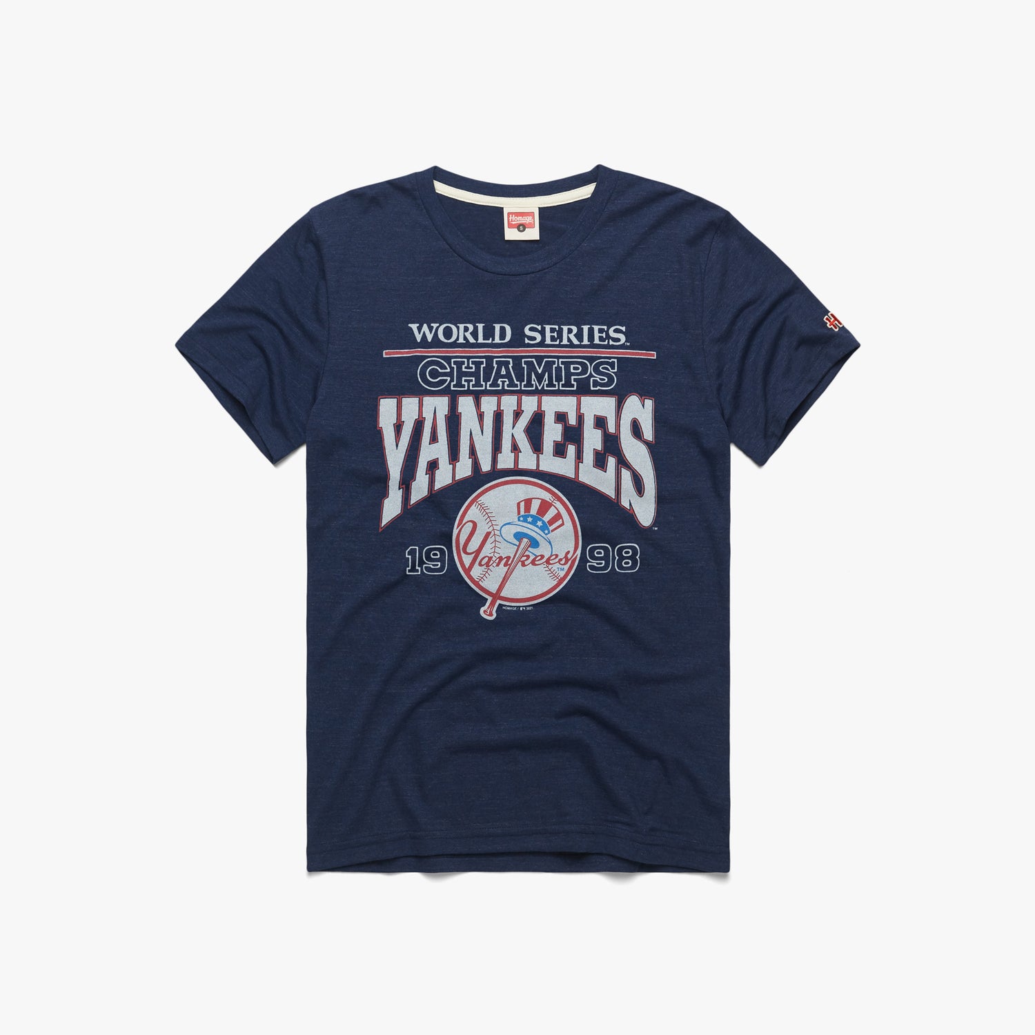 New York Yankees Homage 1998 World Series Champions Tri-Blend T-Shirt - Navy